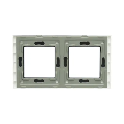 Rama dubla sticla alba priza si intrerupator 157x86mm - imagine 2