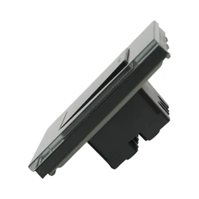 Intrerupator cap scara negru incastrat 220V, 16AX, indicator luminos, rama sticla 86x86x34mm - imagine 3