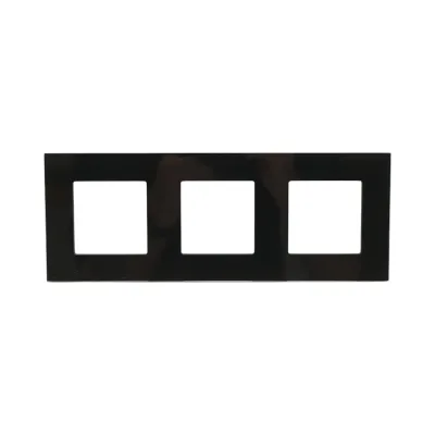 Rama tripla sticla neagra priza si intrerupator 228x86x10mm