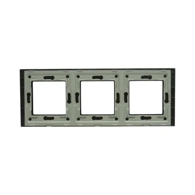 Rama tripla sticla neagra priza si intrerupator 228x86x10mm - imagine 2