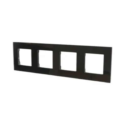 Rama cvadrupla sticla neagra priza si intrerupator 299x86mm - imagine 4