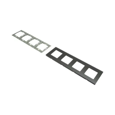 Rama cvadrupla sticla neagra priza si intrerupator 299x86mm - imagine 3
