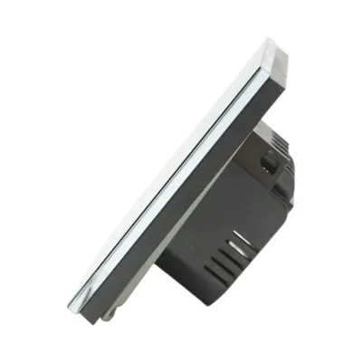 Intrerupator touch cap scara negru 220V, indicator luminos, rama sticla 86x86x34mm - imagine 3