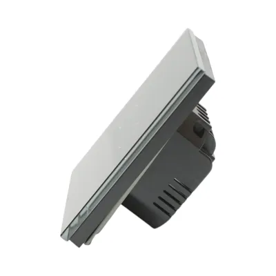 Intrerupator touch dublu cap scara negru 220V, indicator luminos, rama sticla 86x86x34mm - imagine 3