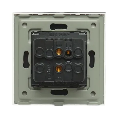 Intrerupator cap scara alb incastrat 220V, 16AX, indicator luminos, rama sticla 86x86x34mm - imagine 4