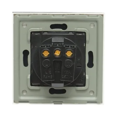 Priza schuko alba incastrata 220V, 16A, capac transparent, rama sticla 86x86x34mm - imagine 4