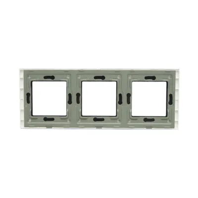 Rama tripla sticla alba priza si intrerupator 228x86x10mm - imagine 2