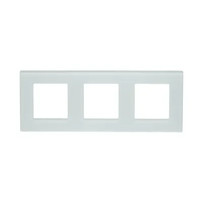 Rama tripla sticla alba priza si intrerupator 228x86x10mm