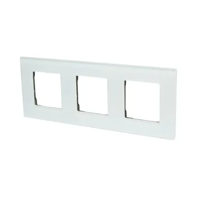 Rama tripla sticla alba priza si intrerupator 228x86x10mm - imagine 4