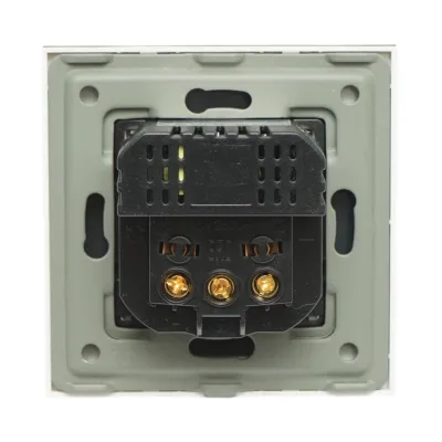 Priza schuko alba incastrata 220V, 16A, 2xUSB-C 20W incarcare rapida, rama sticla 86x86x34mm - imagine 4