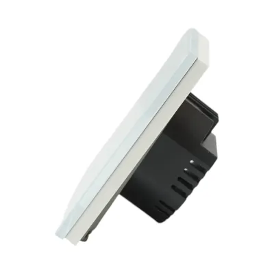 Intrerupator touch alb simplu 220V, indicator luminos, rama sticla 86x86x34mm - imagine 3
