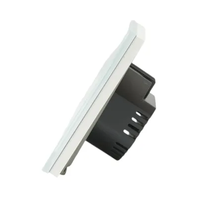 Intrerupator touch dublu alb 220V, indicator luminos, rama sticla 86x86x34mm - imagine 3
