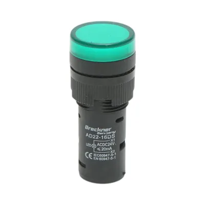 Indicator semnalizare LED verde 24V AC/DC 16mm Breckner Germany