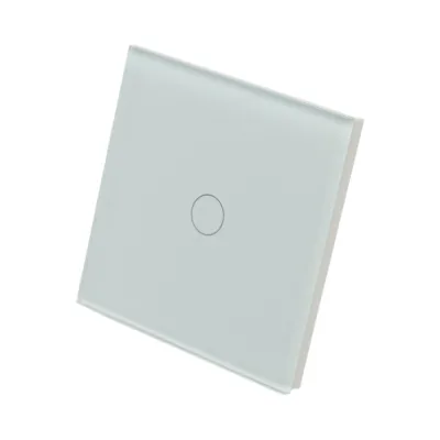 Intrerupator touch cap scara alb 220V, indicator luminos, rama sticla 86x86x34mm