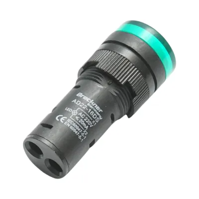 Indicator semnalizare LED verde 220V AC 16mm Breckner Germany - imagine 3
