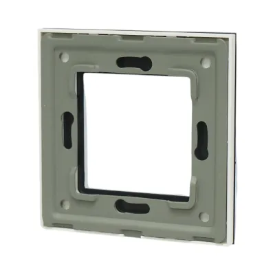 Rama simpla sticla alba priza si intrerupator 86x86x10mm - imagine 2
