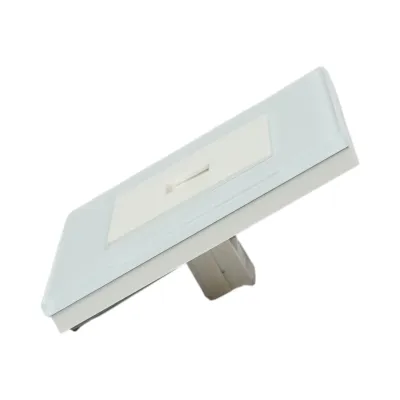 Priza internet CAT6 RJ45, rama sticla alba 86x86mm - imagine 3