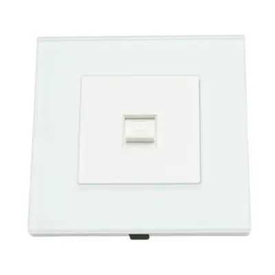 Priza internet CAT6 RJ45, rama sticla alba 86x86mm - imagine 2