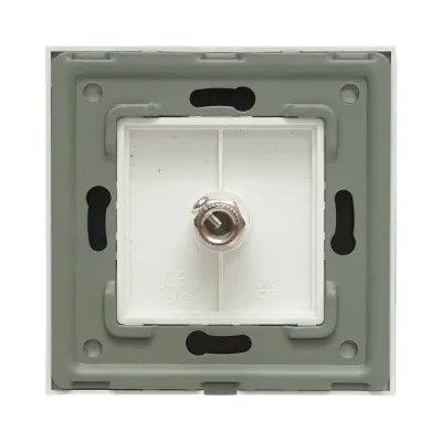 Priza TV alba incastrata cu rama din sticla 86x86mm - imagine 4