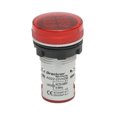 Indicator voltmetru si frecventa LED rosu 0-99Hz/50-500V AC Breckner Germany