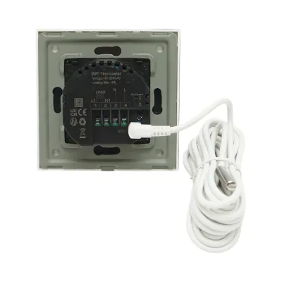 Termostat WiFi incalzire in pardoseala si boiler, afisaj digital, senzor extern, rama sticla alba 86x86mm - imagine 4