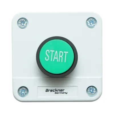 Carcasa buton comanda START verde revenire 1NO Breckner Germany - imagine 2