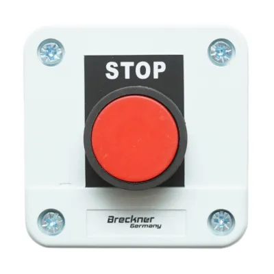 Carcasa buton comanda STOP rosu cu revenire 1NC Breckner Germany - imagine 2
