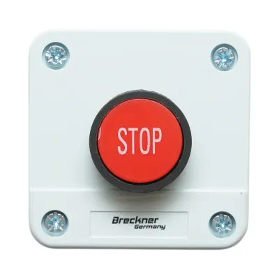 Carcasa buton comanda STOP rosu cu revenire 1NC Breckner Germany - imagine 2
