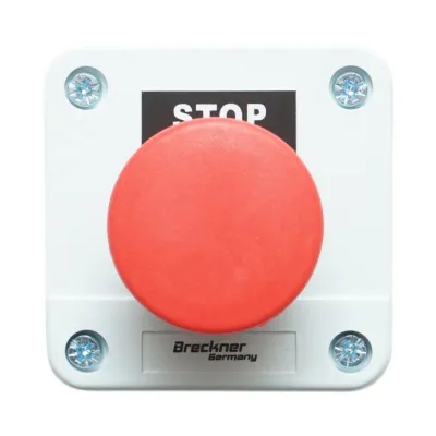 Carcasa buton comanda STOP rosu tip ciuperca cu revenire 1NC 40mm Breckner Germany - imagine 2