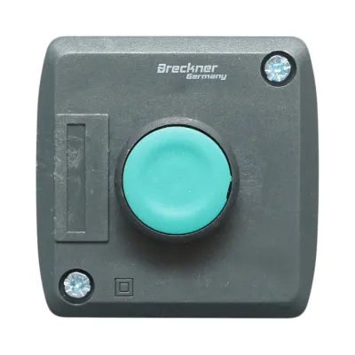 Carcasa buton comanda START verde cu revenire 1NO Breckner Germany - imagine 2