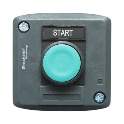 Carcasa buton comanda START verde cu revenire 1NO Breckner Germany - imagine 2