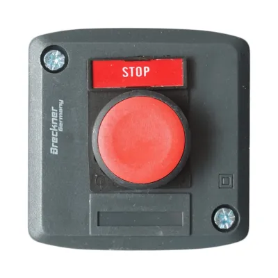 Carcasa buton comanda STOP rosu cu revenire 1NC Breckner Germany - imagine 2