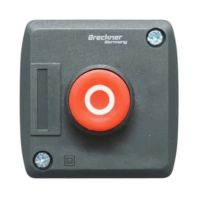 Carcasa buton comanda STOP rosu cu revenire 1NC Breckner Germany - imagine 2