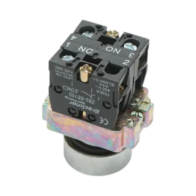 Buton comanda metalic negru cu revenire 1NO+1NC, 400V/10A, LAY5 Breckner Germany - imagine 3