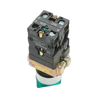 Selector 2 pozitii cu retinere si indicator semnalizare LED verde 1NO+1NC, 24V, LAY5 Breckner Germany - imagine 3
