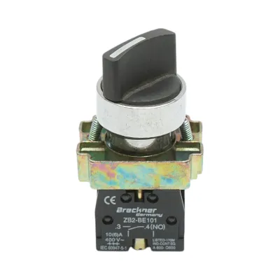 Selector 2 pozitii cu revenire negru 1NO, 400V/10A, LAY5-BD41C Breckner Germany