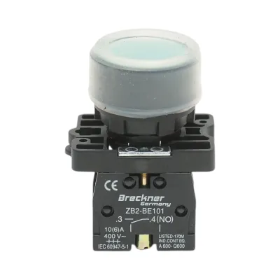Buton comanda cu capac protectie IP65 verde, 1NO, 400V/10A, LAY5-EP31 Breckner Germany