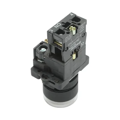 Buton indicator LED alb cu rezistenta integrata 1NO, 220V, LAY5 Breckner Germany - imagine 4