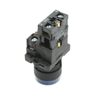 Buton indicator LED albastru cu rezistenta integrata 1NO, 220V, LAY5 Breckner Germany - imagine 4