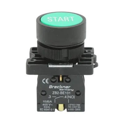 Buton comanda verde START cu revenire 1NO, 400V/10A, LAY5 Breckner Germany