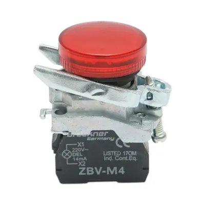 Indicator semnalizare LED rosu 220V, 14mA, TB4 Breckner Germany