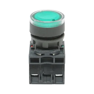 Buton comanda cu revenire si semnalizare LED verde 1NO+1NC, 24V/10A, TB5 Breckner Germany - imagine 2