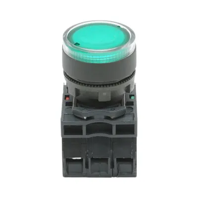 Buton comanda cu revenire si semnalizare LED verde 1NO+1NC, 220V/10A, TB5 Breckner Germany - imagine 2