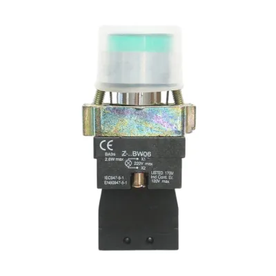 Lampa semnalizare cu alimentare directa verde si protectie 1NO, 220V, IP65, LAY5 Breckner Germany