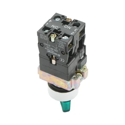 Selector 2 pozitii cu retinere si indicator semnalizare LED verde 1NO+1NC, 220V, LAY5 Breckner Germany - imagine 3