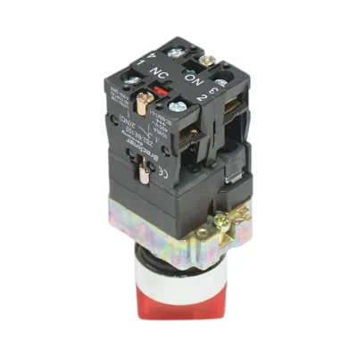 Selector 2 pozitii cu retinere si indicator semnalizare LED rosu 1NO+1NC, 24V, LAY5 Breckner Germany - imagine 3
