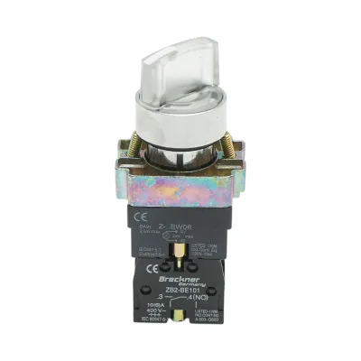 Selector 2 pozitii cu retinere si indicator semnalizare LED alb 1NO+1NC, 24V, LAY5 Breckner Germany