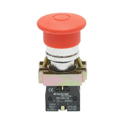 Buton comanda oprire de urgenta rosu 40mm, 1NO+1NC, 400V/10A, LAY5 Breckner Germany
