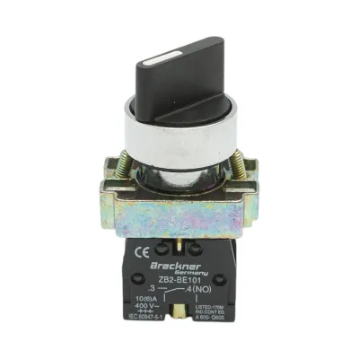 Selector 2 pozitii cu retinere negru 1NO, 400V/10A BD21 Breckner Germany
