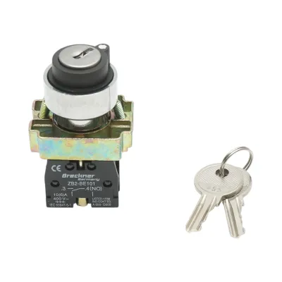 Selector 2 pozitii cu retinere si cheie 1NO, 400V/10A, LAY5-BG41 Breckner Germany
